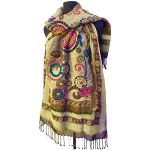 3-Layer-Wool Scarf (Mustard)